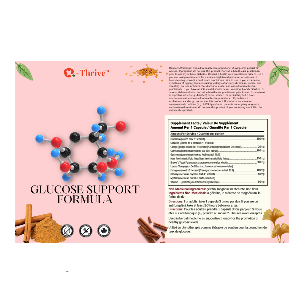 X-Thrive Glucose Support Formula 870mg 60 tablets Health Supplement for Blood Sugar Control, Carb Absorption, Blood Glucose Levels, Energy, Emotions, Health and Vitality