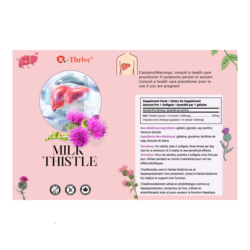 X-Thrive, Milk Thistle 1000mg 90 tablets Health Supplement for Liver Support, Liver Protectant, Gallbladder Health