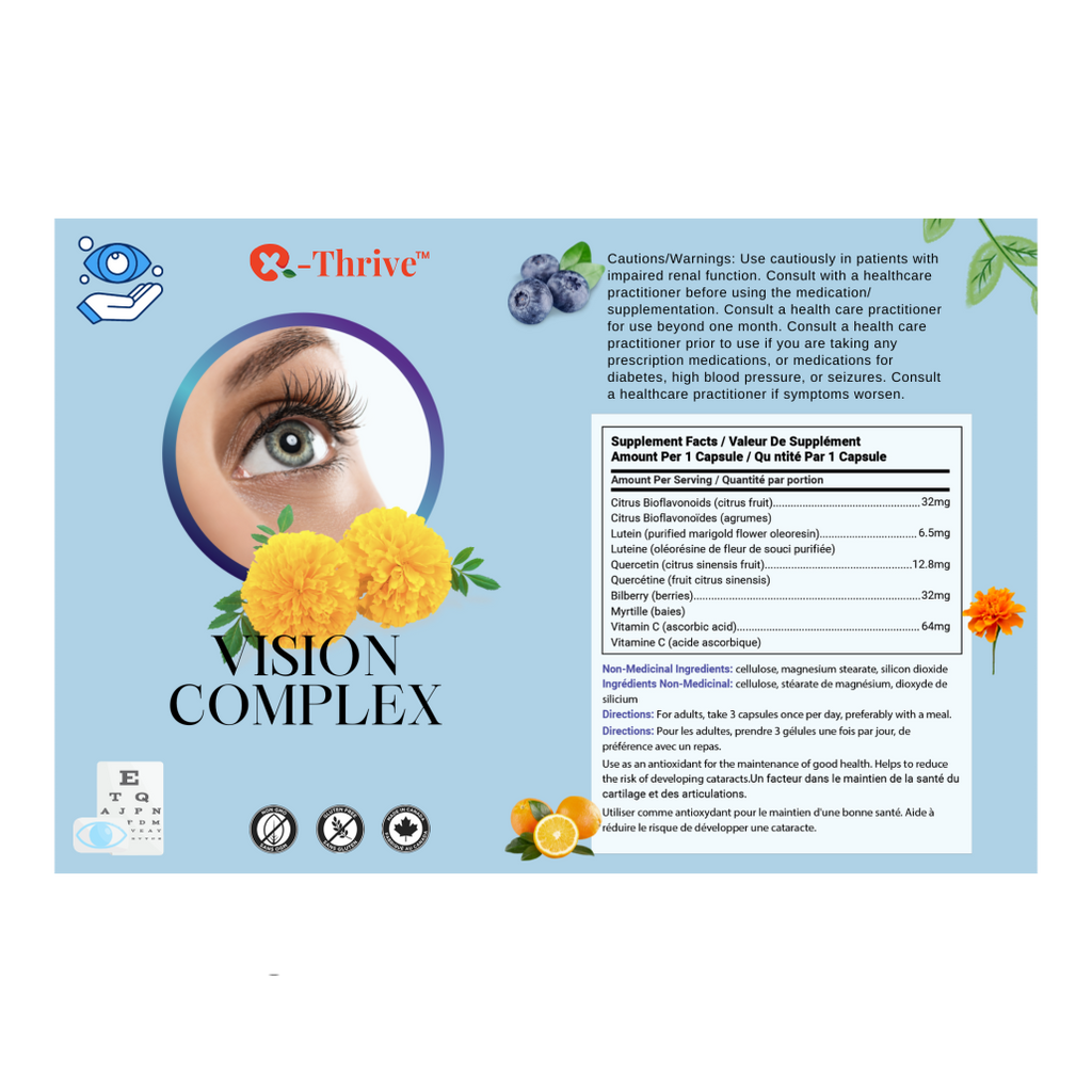 X-Thrive Vision Complex 147mg 180 tablets, Vision Health Supplement for Eye Disease Prevention, Improve Vision Acuity, Natural Antioxidant