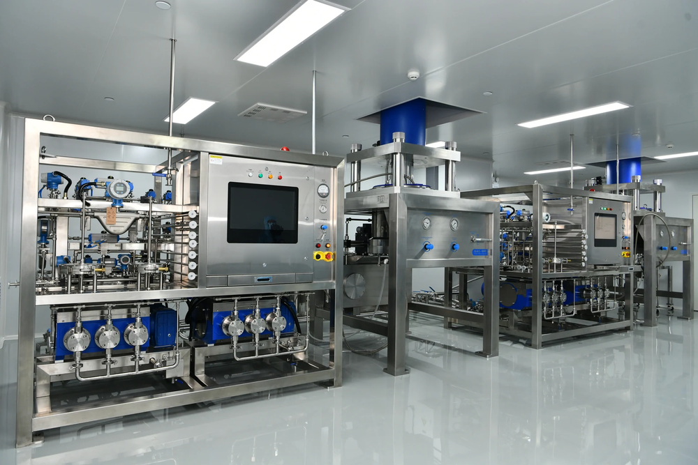 Wide view of preparative chromatography and purification equipment
